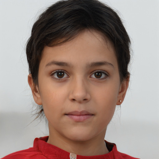 Neutral white young-adult female with short  brown hair and brown eyes