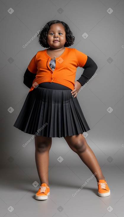 African child girl with  black hair