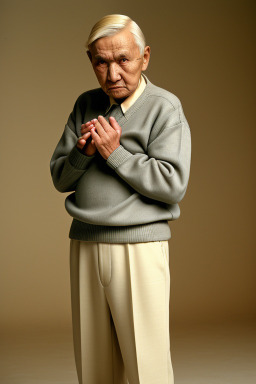 Uzbek elderly male with  blonde hair