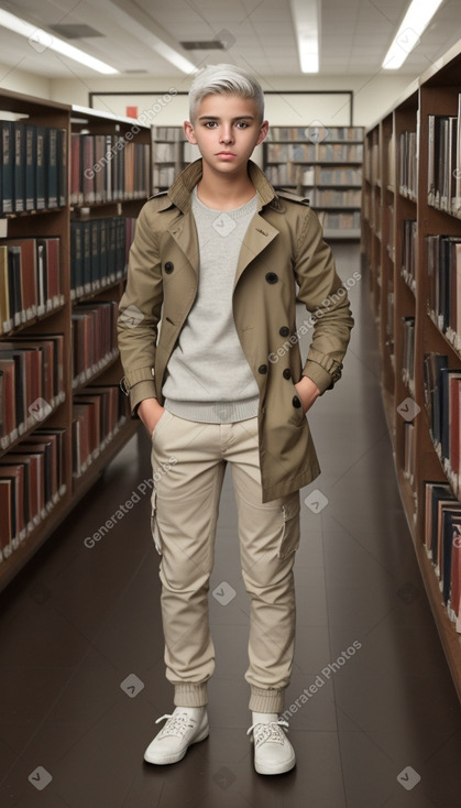 Argentine teenager boy with  white hair