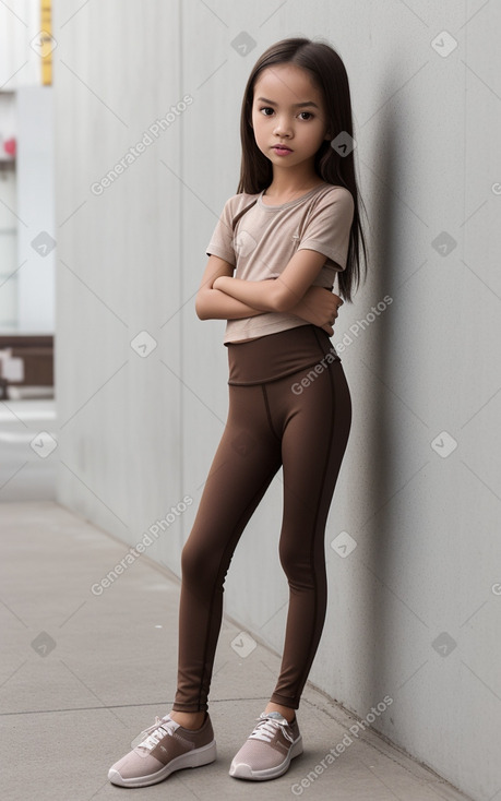 Thai child female with  brown hair