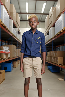 Ghanaian teenager boy with  blonde hair