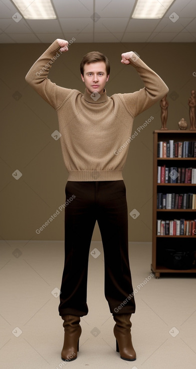 Caucasian adult male with  brown hair