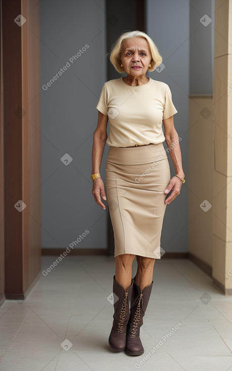 Yemeni elderly female with  blonde hair