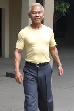 Filipino 45 years male with  blonde hair