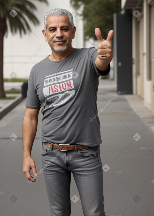 Tunisian middle-aged male with  gray hair