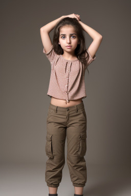 Jordanian child girl with  brown hair