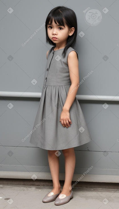 Thai child girl with  gray hair