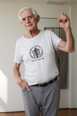 New zealand elderly male with  white hair