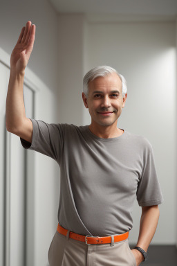 Middle-aged male with  gray hair