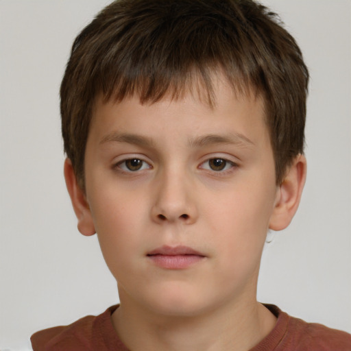 Neutral white child male with short  brown hair and brown eyes