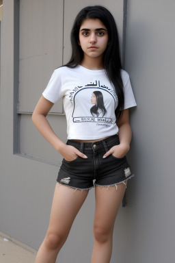 Iraqi teenager female with  black hair