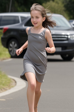 New zealand child girl with  gray hair