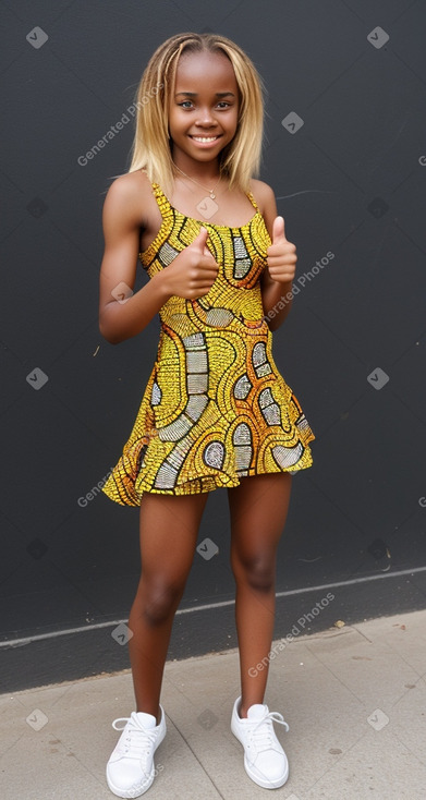 African teenager girl with  blonde hair