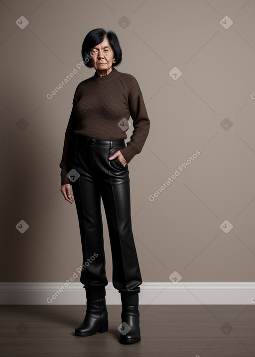 Elderly non-binary with  black hair