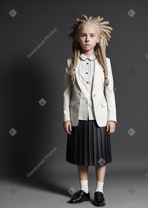 Norwegian child girl with  white hair