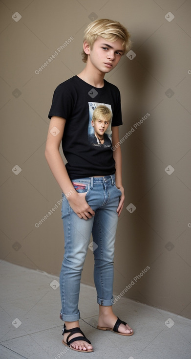 Romanian teenager boy with  blonde hair