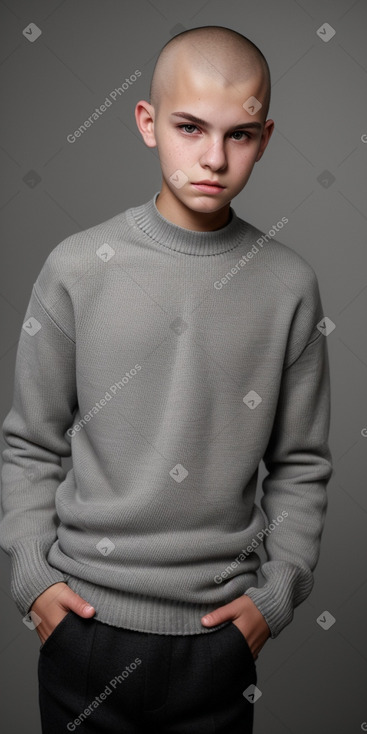 Slovenian teenager boy with  gray hair