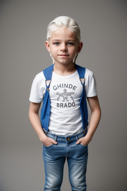 Romanian child boy with  white hair