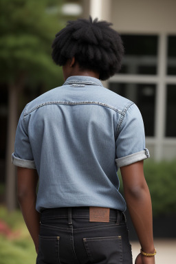 African american young adult male with  black hair