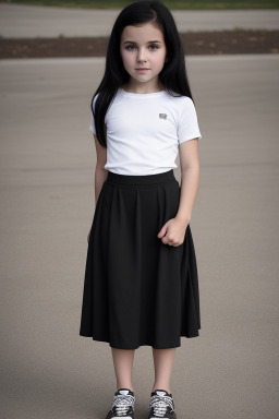 Caucasian child girl with  black hair