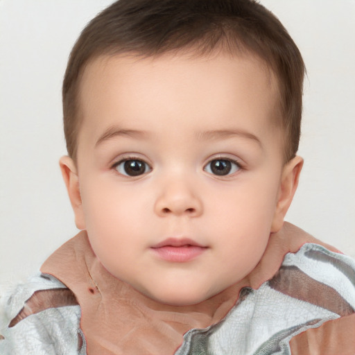 Neutral white child female with short  brown hair and brown eyes