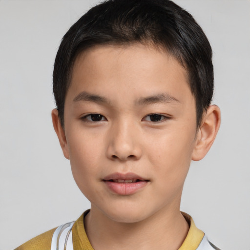 Neutral asian young-adult male with short  brown hair and brown eyes