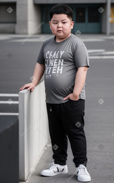 Chinese child male with  gray hair