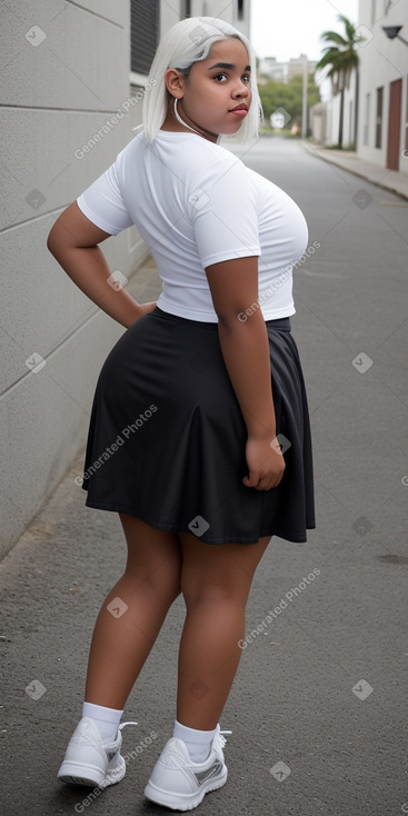 Dominican teenager girl with  white hair