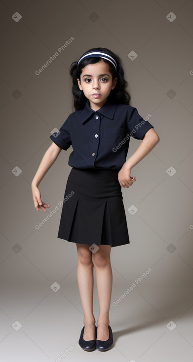 Arab child female with  black hair