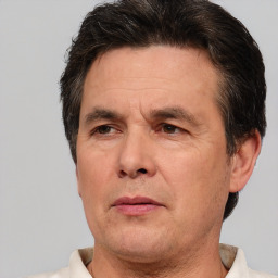 Neutral white adult male with short  brown hair and brown eyes