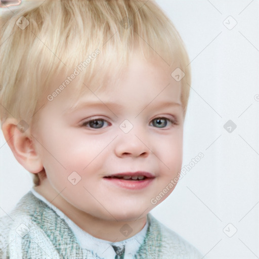 Neutral white child male with short  brown hair and blue eyes