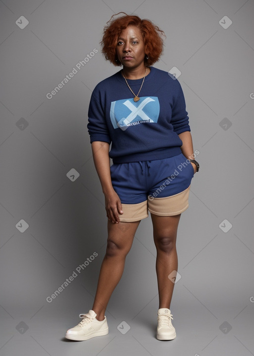 African american middle-aged non-binary with  ginger hair