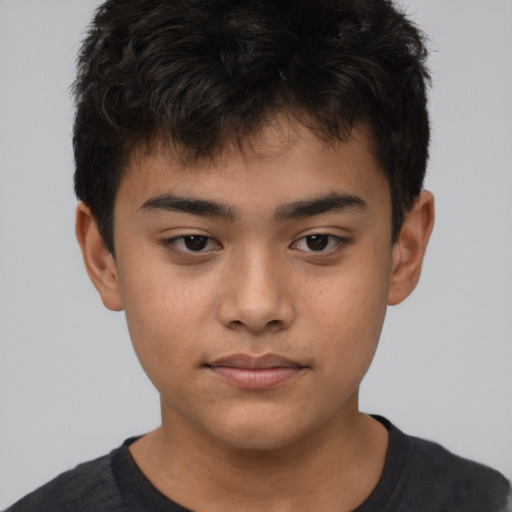 Neutral asian young-adult male with short  brown hair and brown eyes