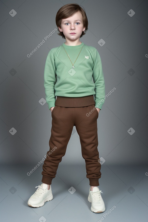 Russian child boy with  brown hair