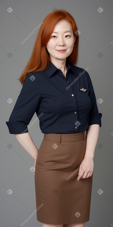 Korean 45 years female with  ginger hair