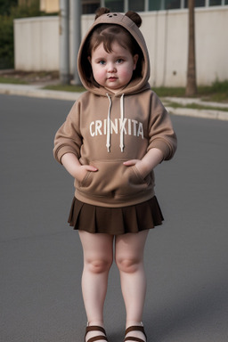 Croatian infant girl with  brown hair