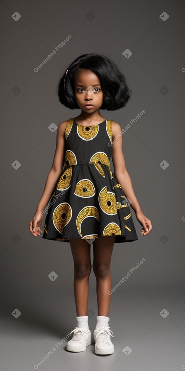 African american child girl with  black hair