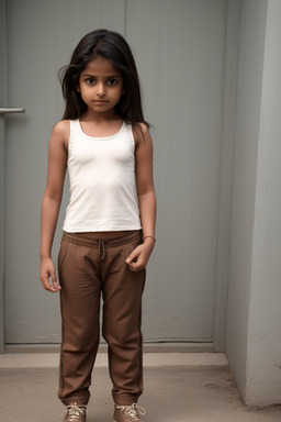 Indian child female with  brown hair