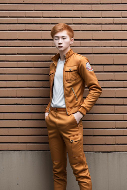 Taiwanese teenager boy with  ginger hair