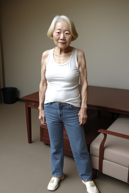 Korean elderly female with  blonde hair