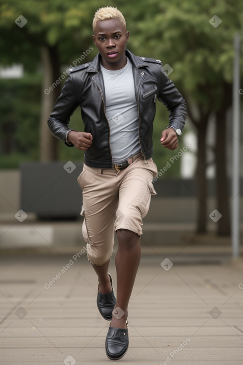 Ghanaian adult male with  blonde hair