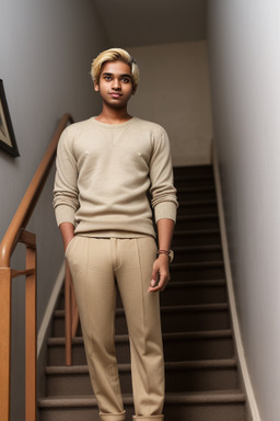 Sri lankan young adult male with  blonde hair