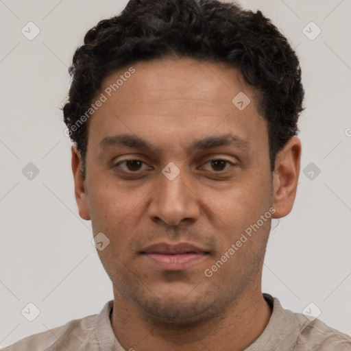 Neutral white adult male with short  brown hair and brown eyes
