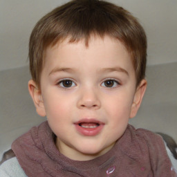 Neutral white child male with short  brown hair and brown eyes