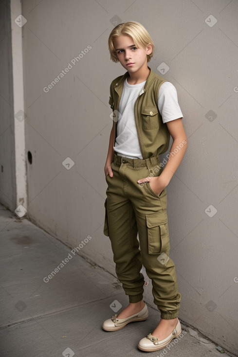 Cuban teenager boy with  blonde hair