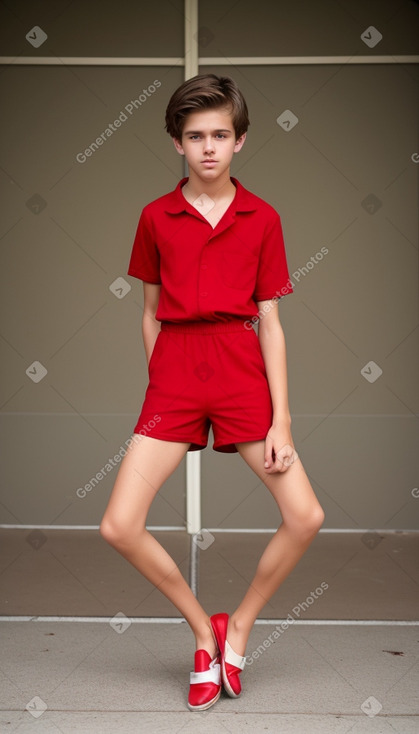 Teenager boy with  brown hair