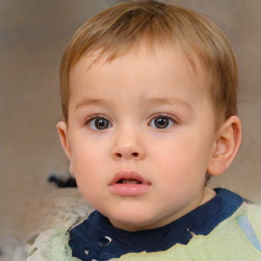 Neutral white child female with short  brown hair and blue eyes