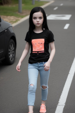 Child female with  black hair