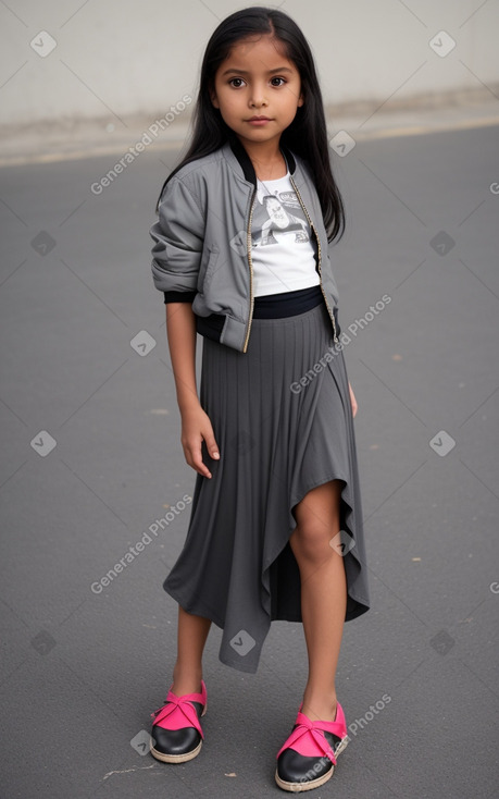 Ecuadorian child girl with  gray hair